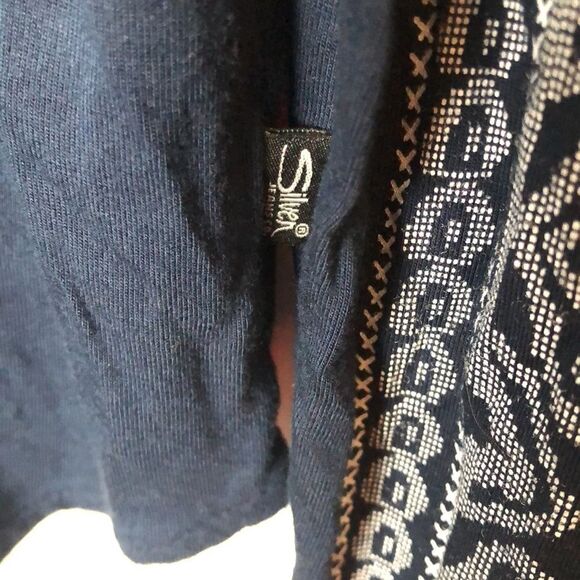 Silver Jeans Co Kids V-Neck Long Sleeve Pullover Style Tunic Shirt Black Large - Picture 3 of 5